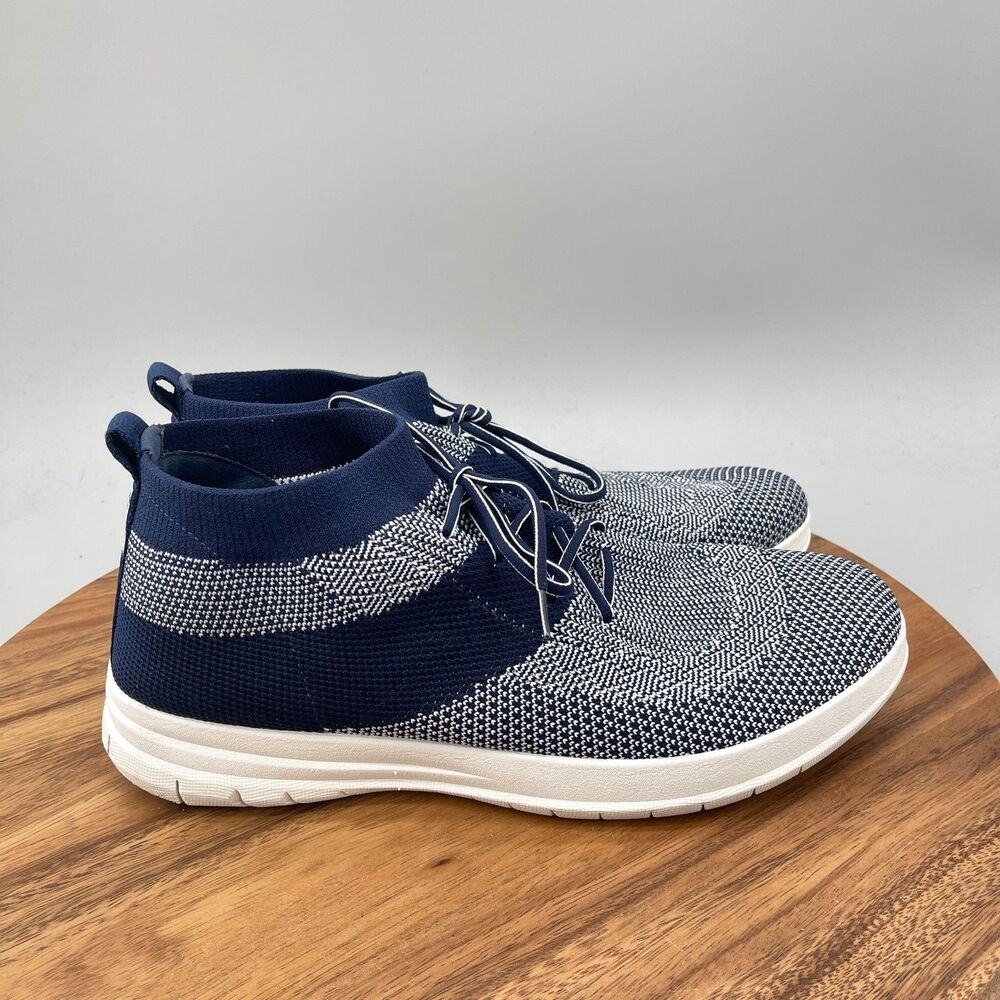 Fitflop Uberknit High Top Shoes Mens Size 12 Blue Slip-on Casual Walking Sneaker